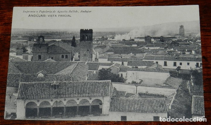 Postales: Jaen. Andujar. Vista parcial. Imprenta y papeleria de Agustin Bellido.