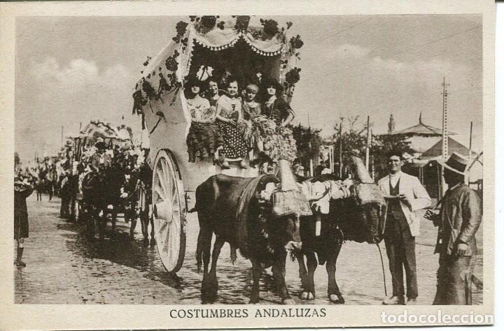 Postkarten: COSTUMBRES ANDALUZAS-CARRETAS AL ROC&Iacute;O-GRAFOS