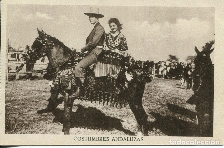 Postkarten: COSTUMBRES ANDALUZAS-PAREJA A CABALLO-GRAFOS