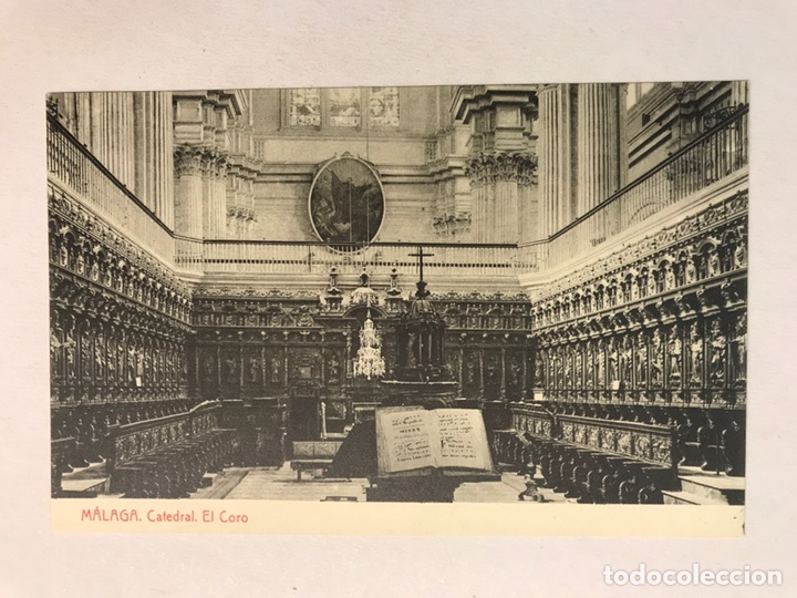 Postales: MALAGA. Postal Catedral. El Coro. Edita: Fototipia THOMAS (h.1920?) Sin Circular