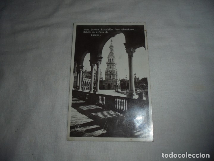 Postais: 2855.-SEVILLA-EXPOSICION IBERO-AMERICANA.DETALLE DE LA PLAZA DE ESPA&Ntilde;A.