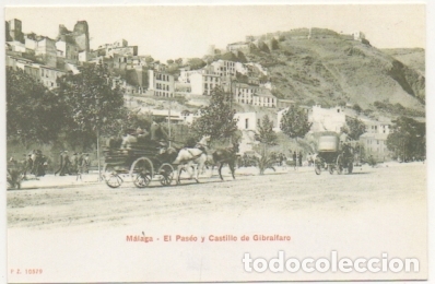 Postales: POSTAL DE MALAGA. REPRODUCCION. EL PASEO Y CASTILLO DE GRIBALFARO P-ANMA-897