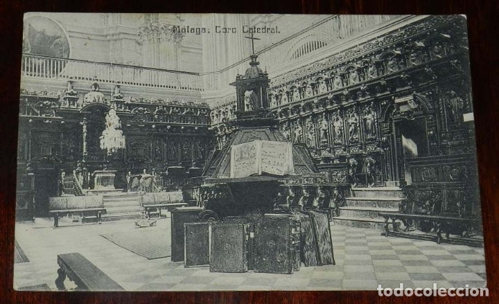 Postales: POSTAL DE MALAGA, CORO CATEDRAL, ED. F.J.F. N&ordm; 25, NO CIRCULADA.