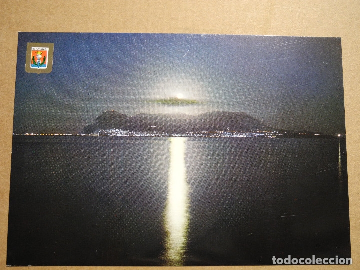 Postales: Algeciras. Vista nocturna del Pe&ntilde;&oacute;n de Gibraltar. Ed. Subirats Casanovas 22. Nueva