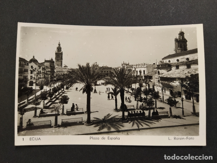 Postales: ECIJA-PLAZA DE ESPA&Ntilde;A-1-FOTOGRAFICA ROISIN-VER REVERSO-(63.405)