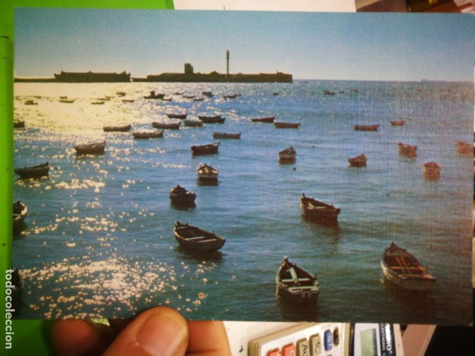 Postales: Postal Cadiz Caleta y Castillo de S. Sebasti&aacute;n
