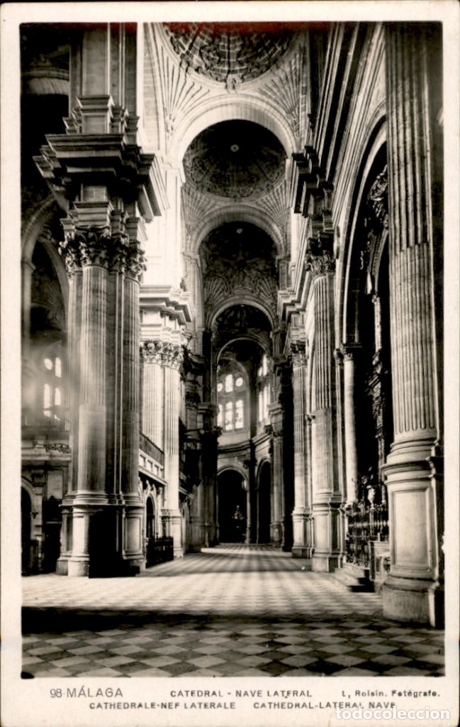 Postales: Malaga &ndash; 98. Catedral Nave Lateral &ndash; L. Roisin