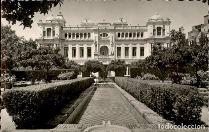 Postales: Malaga. Estanque de los Jardines de Puerta Oscura