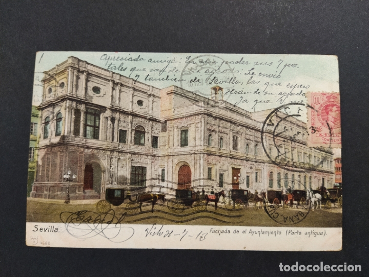 Postales: SEVILLA-FACHADA DE EL AYUNTAMIENTO-REVERSO SIN DIVIDIR-VER FOTOS-(63.501)