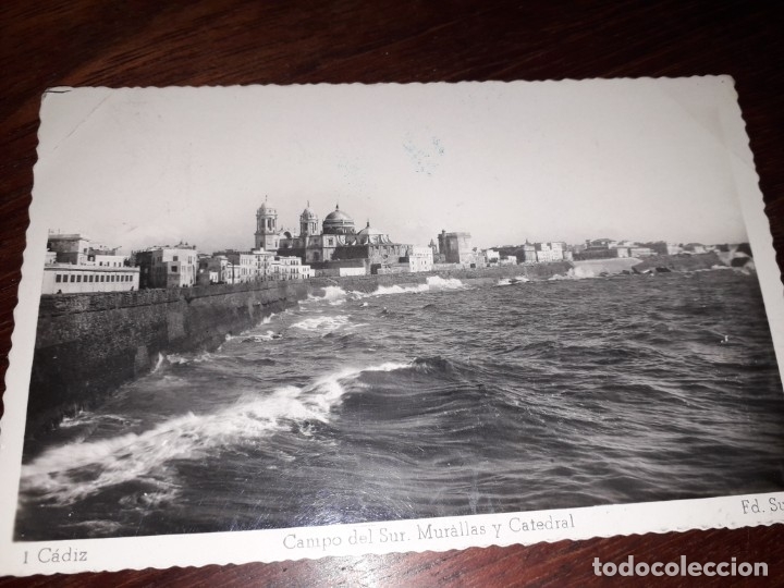Postales: N&ordm; 32407 POSTAL CADIZ CAMPO DEL SUR MURALLAS Y CATEDRAL