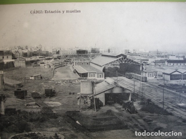 Postales: CADIZ  ESTACION Y MUELLE  S/C