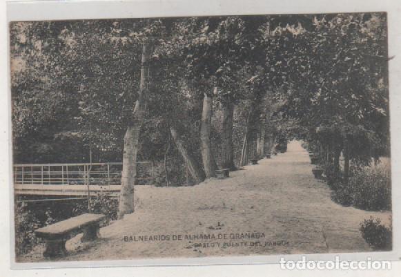 Postales: Ba&ntilde;os de Alhama de Granada. Paseo y Puente del parque.. Hauser y Menet.