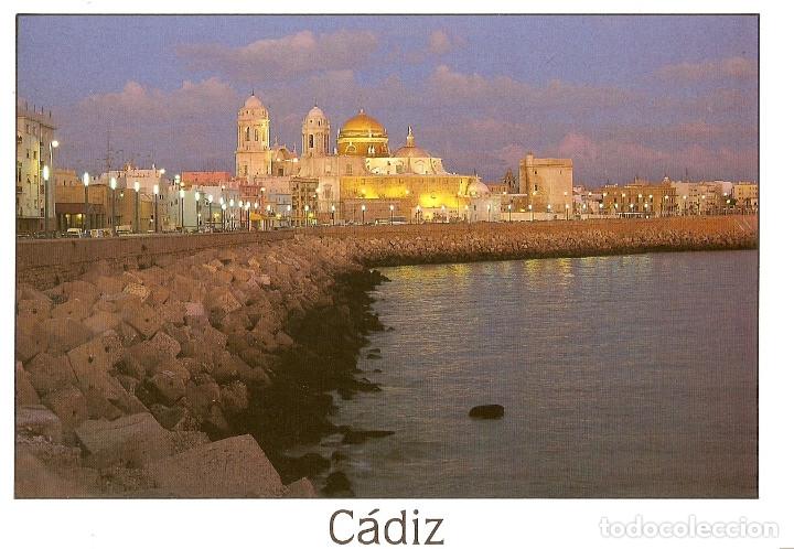Postales: POSTAL CADIZ - VISTA NOCTURNA DE LA CATEDRAL