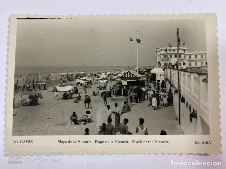 Postcards: TARJETA POSTAL. CADIZ. 214. PLAYA DE LA VICTORIA. ED. AISA.