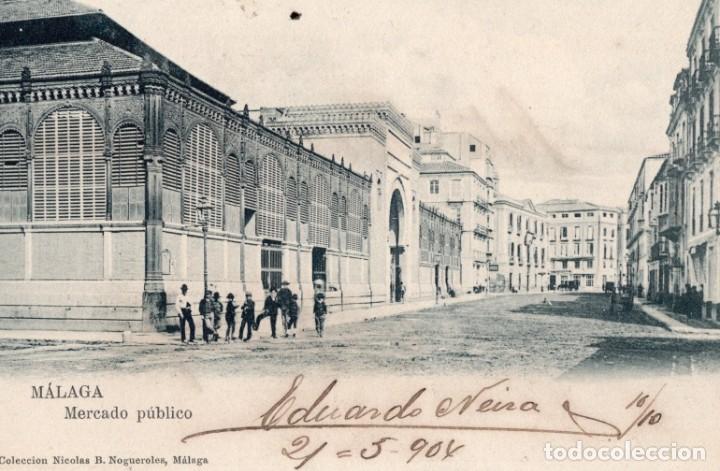 Postales: malaga. mercado p&uacute;blico. 16 b. nogueroles