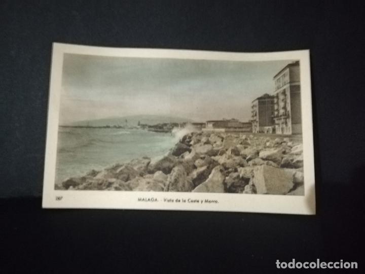 Postales: TARJETA POSTAL DE MALAGA. VISTA DE LA COSTA Y MORRO. EDICIONES ARRIBAS.