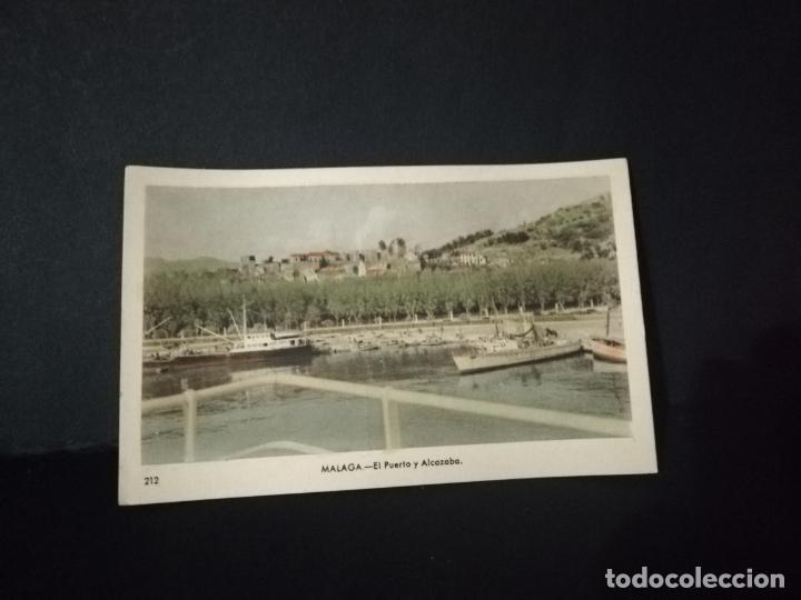 Postales: TARJETA POSTAL DE MALAGA. EL PUERTO Y LA ALCAZABA. EDICIONES ARRIBAS.