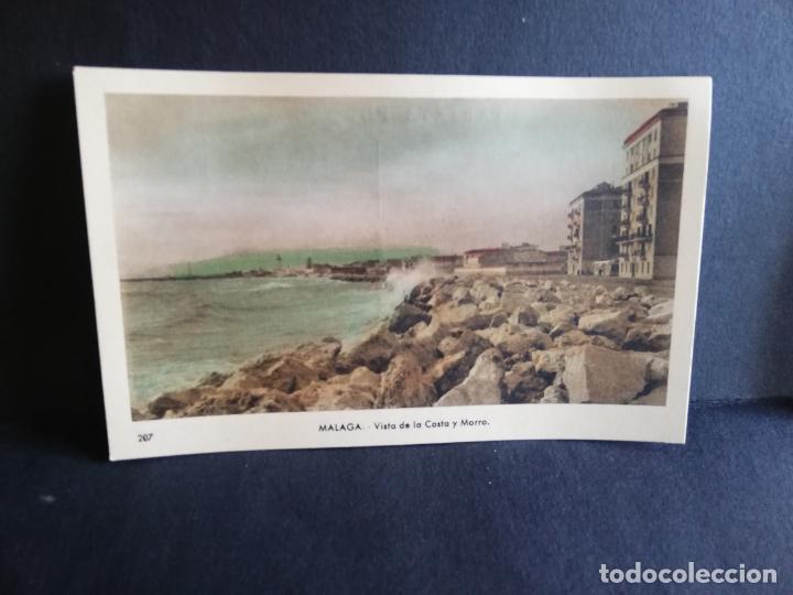 Postales: TARJETA POSTAL DE MALAGA. VISTA DE LA COSTA Y MORRO. EDICIONES ARRIBAS.