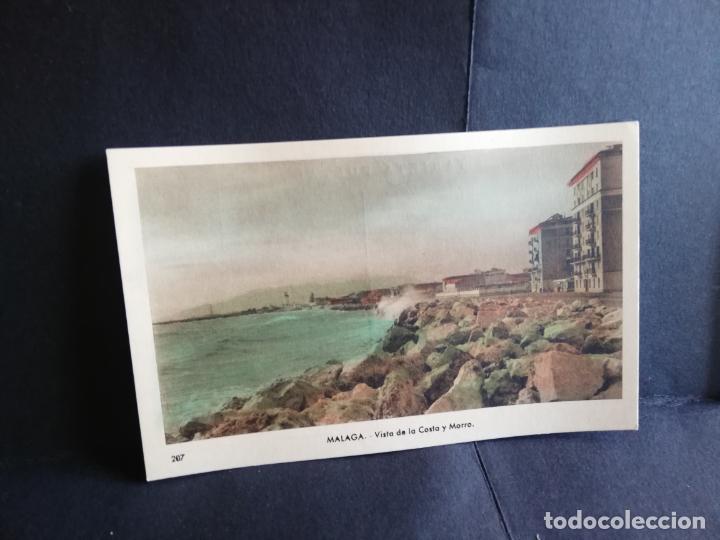 Postales: TARJETA POSTAL DE MALAGA. VISTA DE LA COSTA Y MORRO. EDICIONES ARRIBAS.
