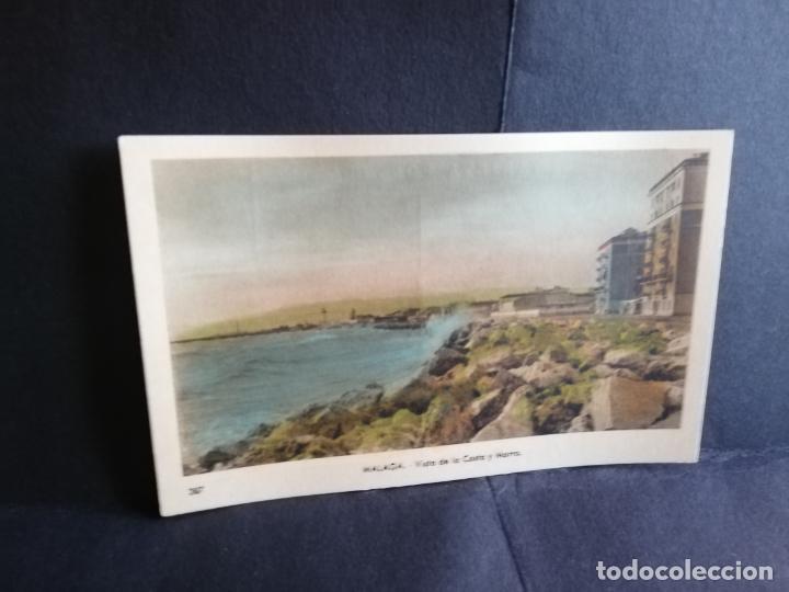 Postales: TARJETA POSTAL DE MALAGA. VISTA DE LA COSTA Y MORRO. EDICIONES ARRIBAS.