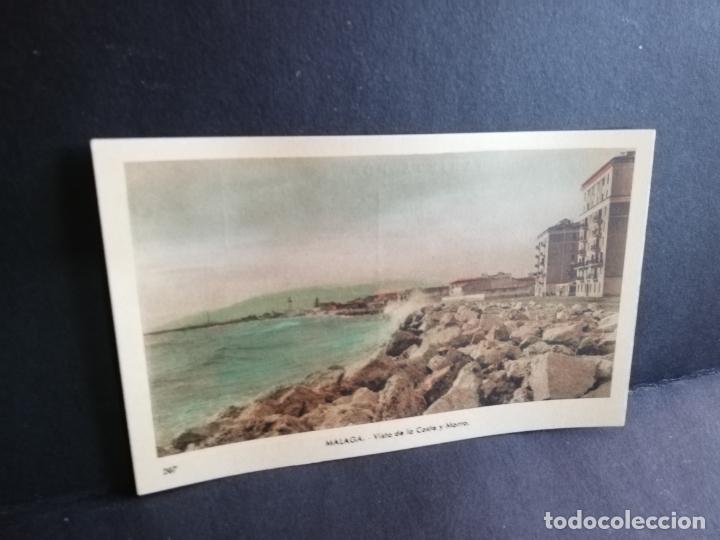 Postales: TARJETA POSTAL DE MALAGA. VISTA DE LA COSTA Y MORRO. EDICIONES ARRIBAS.