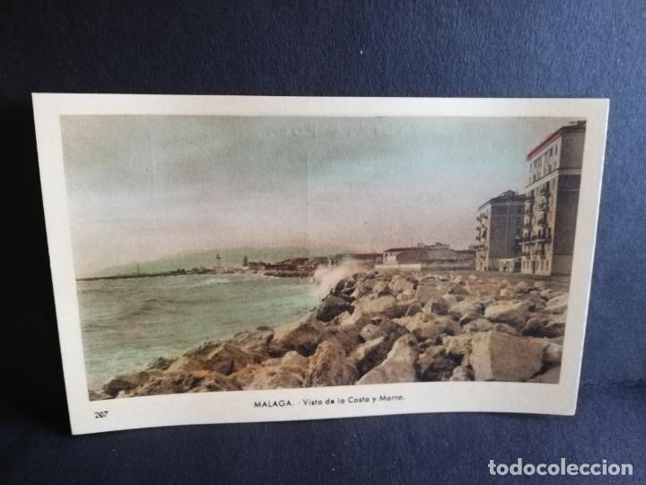 Postales: TARJETA POSTAL DE MALAGA. VISTA DE LA COSTA Y MORRO. EDICIONES ARRIBAS.