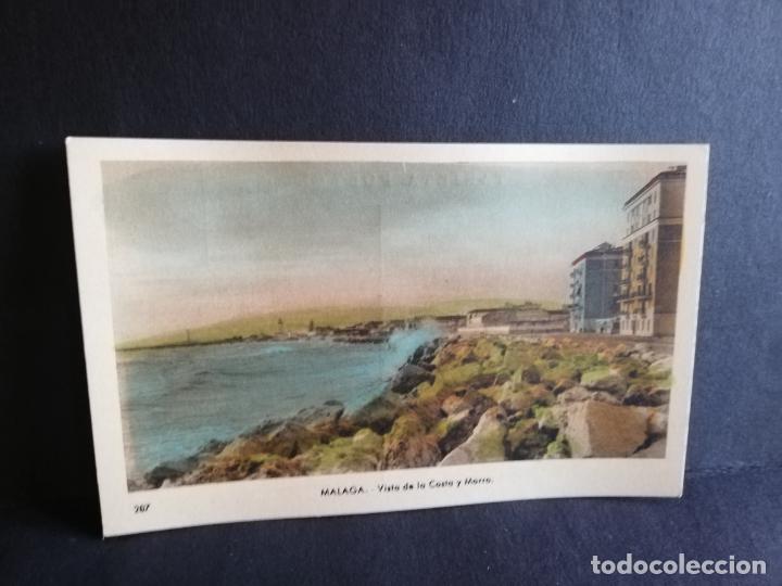 Postales: TARJETA POSTAL DE MALAGA. VISTA DE LA COSTA Y MORRO. EDICIONES ARRIBAS.