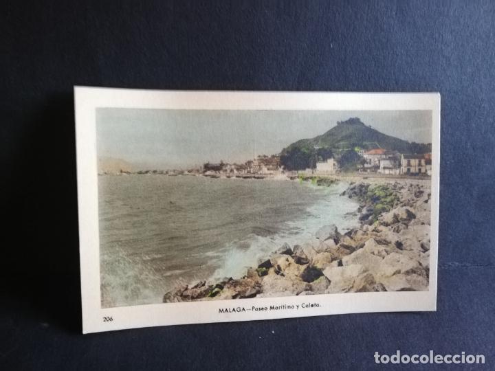 Postales: TARJETA POSTAL DE MALAGA. PASEO MARITIMO Y CALETA. EDICIONES ARRIBAS.