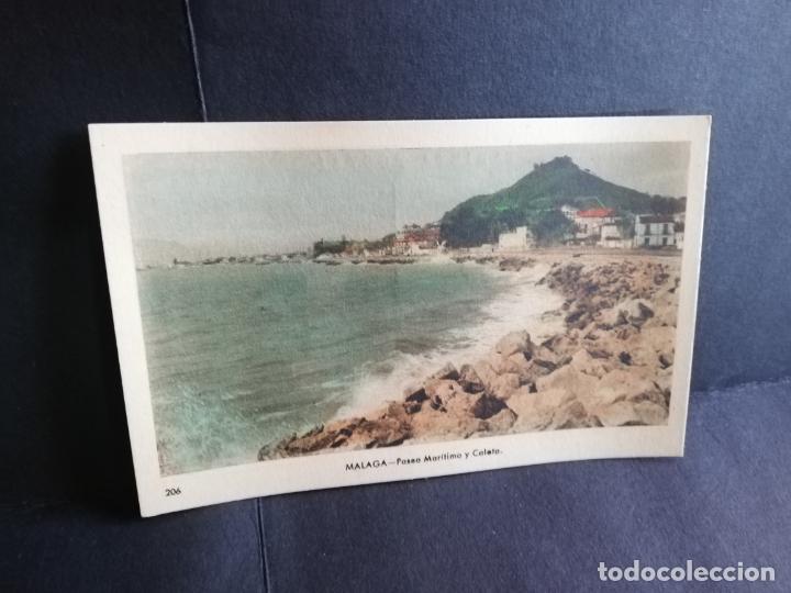 Postales: TARJETA POSTAL DE MALAGA. PASEO MARITIMO Y CALETA. EDICIONES ARRIBAS.