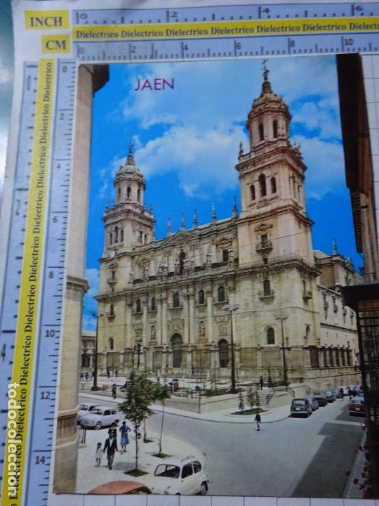 Postales: POSTAL DE JAEN. A&Ntilde;O 1963. CATEDRAL. SEAT 600. 2002 ARRIBAS. 2416