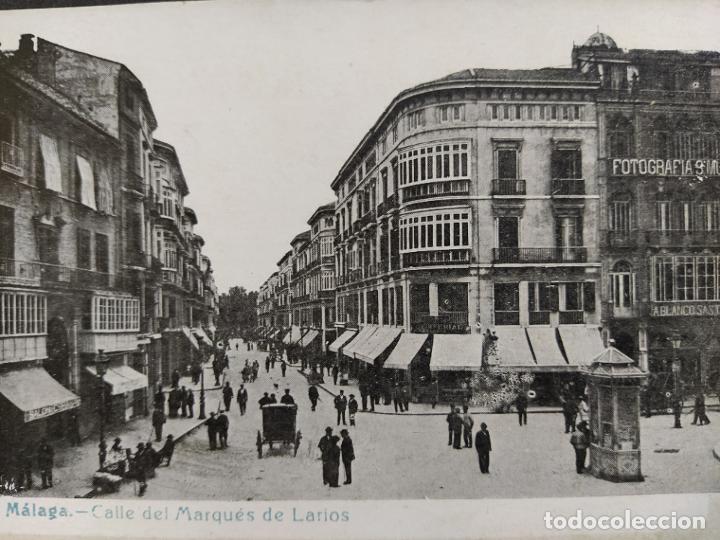 Postales: MALAGA-CALLE DEL MARQUES DE LARIOS-REVERSO SIN DIVIDIR-POSTAL ANTIGUA-(65.817)