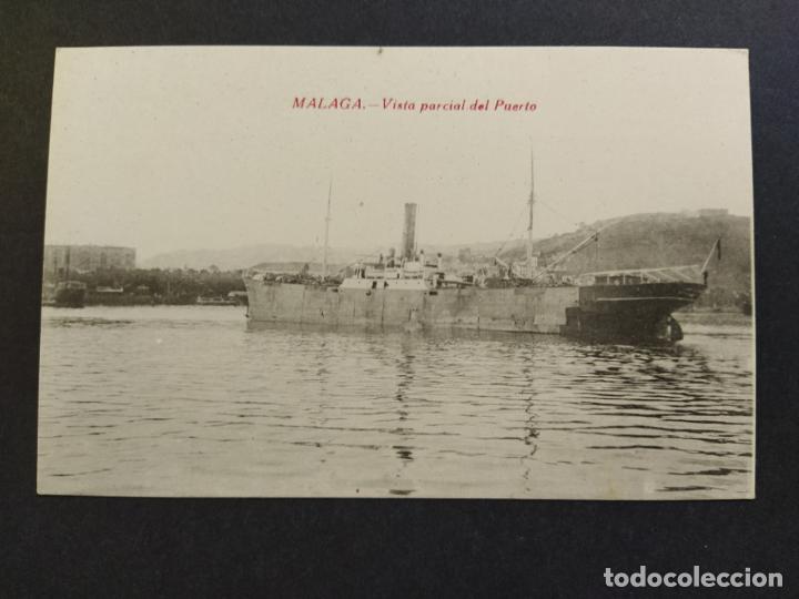 Postales: MALAGA-VISTA PARCIAL DEL PUERTO-BARCO-ED&middot;RAFAEL TOVAL-POSTAL ANTIGUA-(65.819)