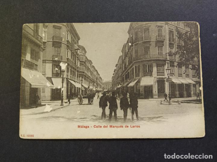 Postais: MALAGA-CALLE DEL MARQUES DE LARIOS-P.Z. 10590-REVERSO SIN DIVIDIR-POSTAL ANTIGUA-(65.835)