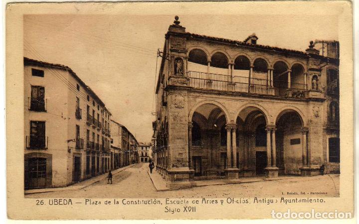 Postales: POSTAL UBEDA (JAEN) - PLAZA DE LA CONSTITUCION - ESCUELA DE ARTES Y OFICIOS - ANTIGUO AYUNTAMIENTO