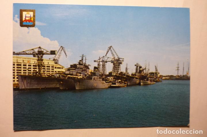 Postales: POSTAL SAN FERNANDO.-BUQUES ARSENAL LA CARRACA.--ESCRITA