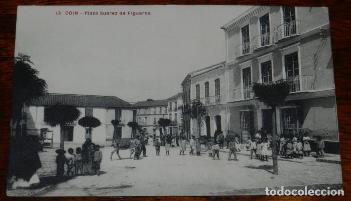 Postales: POSTAL DE COIN, MALAGA, PLAZA SUAREZ DE FIGUEROA, N. 13, ED. LA INDUSTRIAL FOTOGRAFICA, NO CIRCULADA