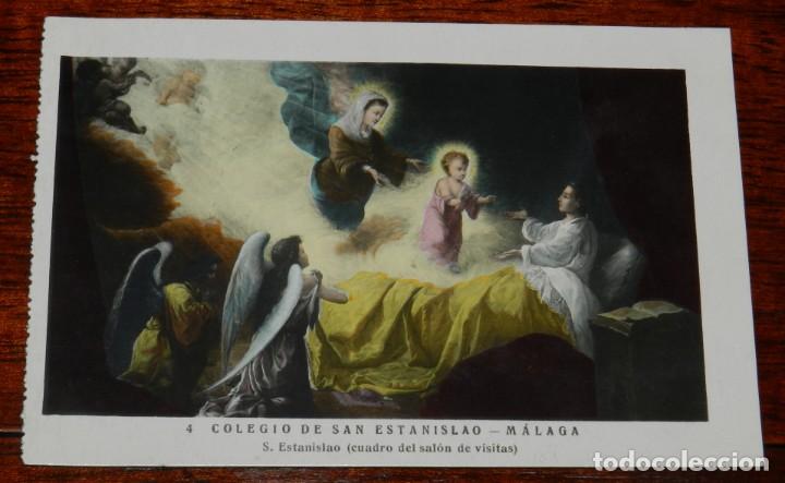 Postales: FOTO POSTAL DEL COLEGIO DE SAN ESTANISLAO, MALAGA, N.4, CUADRO DEL SALON DE VISITAS, INDUSTRIAL FOTO