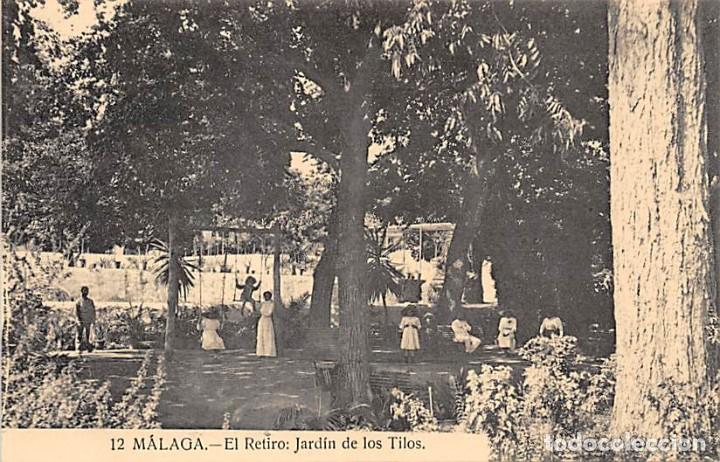 Postales: M&Aacute;LAGA.- EL RETIRO. JARDIN DE LOS TILOS