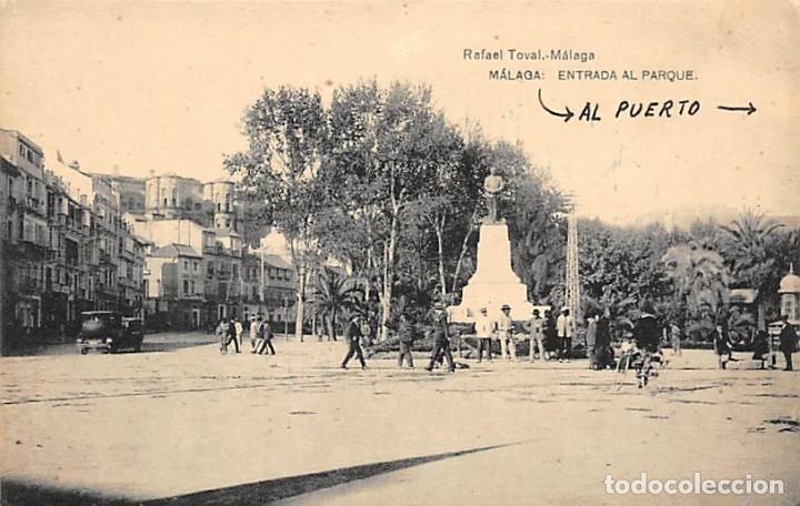 Postales: M&Aacute;LAGA.- ENTRADA AL PARQUE