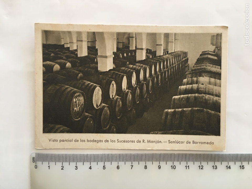Postales: POSTAL. SANLUCAR DE BARRAMEDA. BODEGAS SUCESORES DE R. MANJON. FOT&Oacute;GRAFO?. H. 1950?.