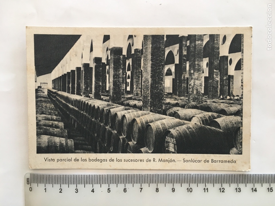 Postales: POSTAL. SANLUCAR DE BARRAMEDA. BODEGAS SUCESORES DE R. MANJON. FOT&Oacute;GRAFO?. H. 1950?.