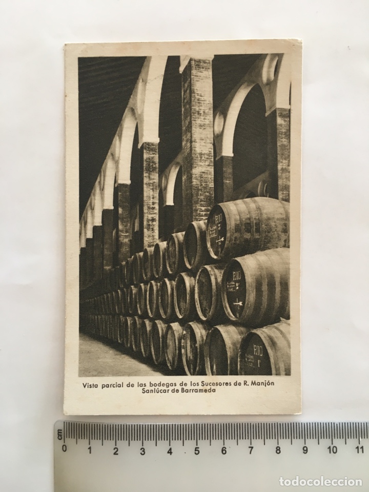 Postales: POSTAL. SANLUCAR DE BARRAMEDA. BODEGAS SUCESORES DE R. MANJON. FOT&Oacute;GRAFO?. H. 1950?.