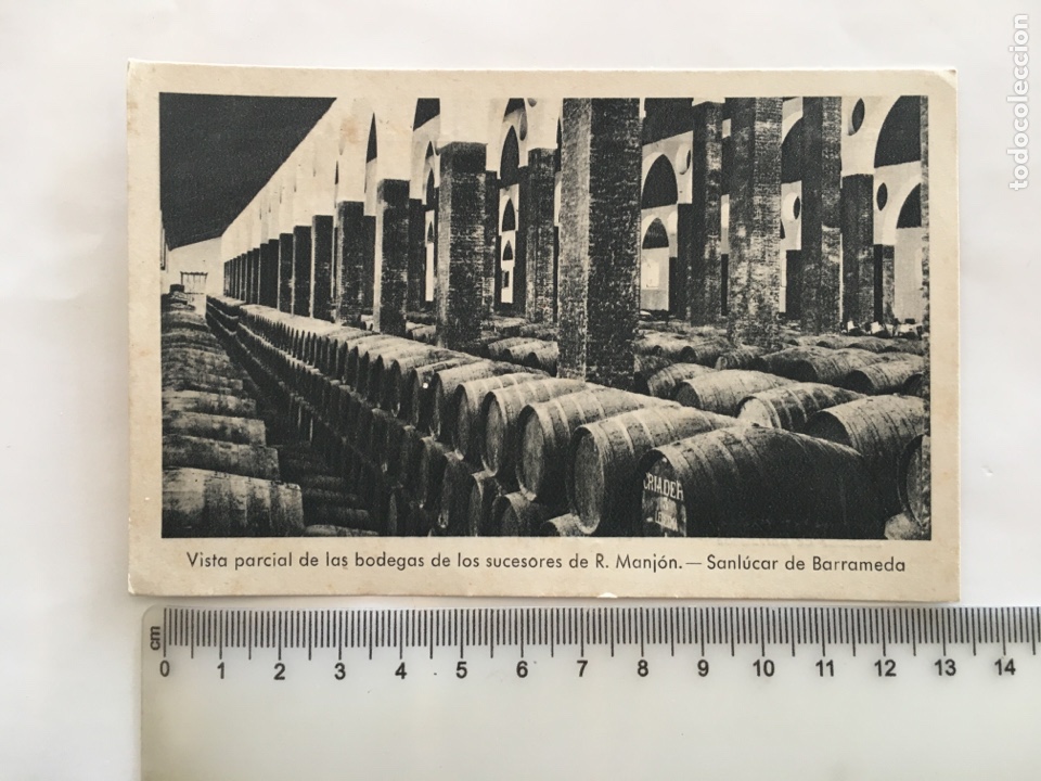 Postales: POSTAL. SANLUCAR DE BARRAMEDA. BODEGAS SUCESORES DE R. MANJON. FOT&Oacute;GRAFO?. H. 1950?.