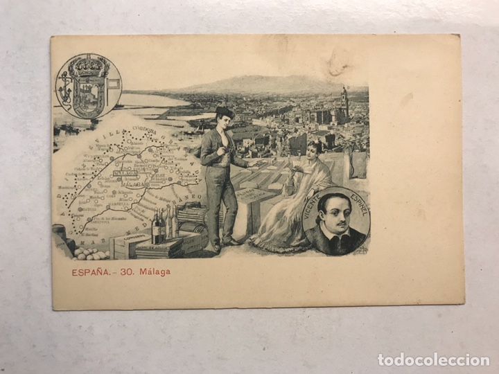 Postales: MALAGA. Postal No.30, Regiones de Espa&ntilde;a. Edita: Uni&oacute;n Postal Universal (h.1910?) S/C.