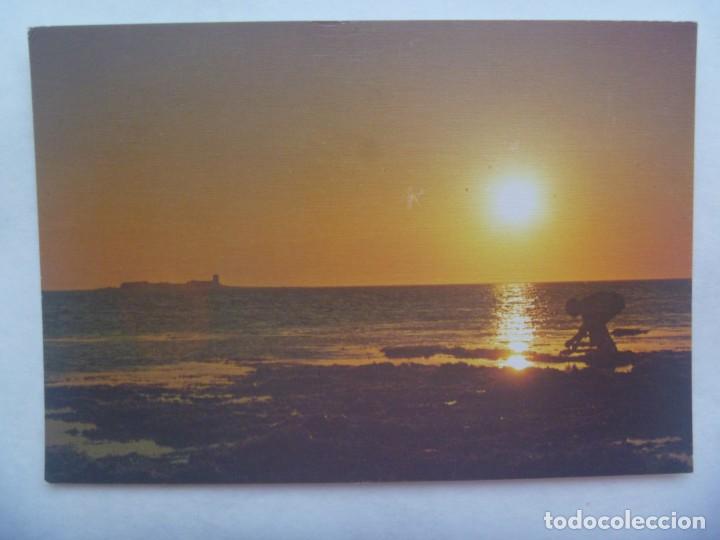 Postales: POSTAL DE CHICLANA DE LA FRONTERA ( CADIZ ): CASTILLO DE SANCTI PETRI, PUESTA DE SOL
