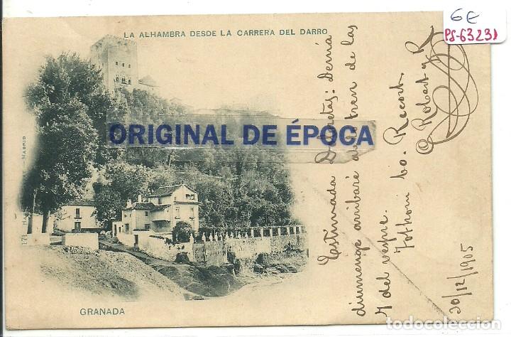 Postales: (PS-63231)POSTAL DE GRANADA-LA ALHAMBRA DESDE LA CARRERA DEL DARRO.ARCHIVO MODESTA ROBERT