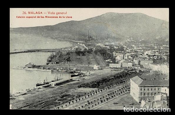 Postales: C16-13-23 Postal  Publicitaria MALAGA N&ordm; 26 VISTA GENERAL  Edicion especial de los ALMACENES DE LA L