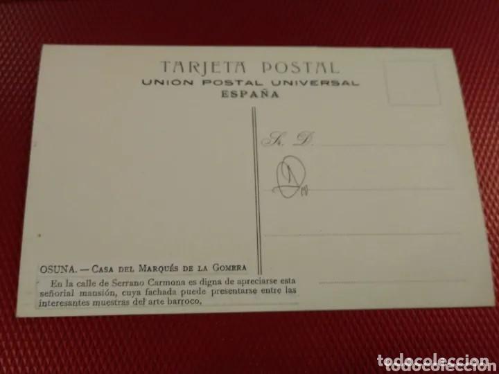 Postales: Osuna. Casa del Marqu&eacute;s de la Gomera. Sevilla. Sin circular. - Foto 2
