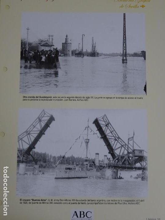 Postcards: L&Aacute;MINA CON 4 FOTOS POSTALES MEMORIA GR&Aacute;FICA SEVILLA. 14 GUADALQUIVIR CRECIDA, BUQUE BUENOS AIRES