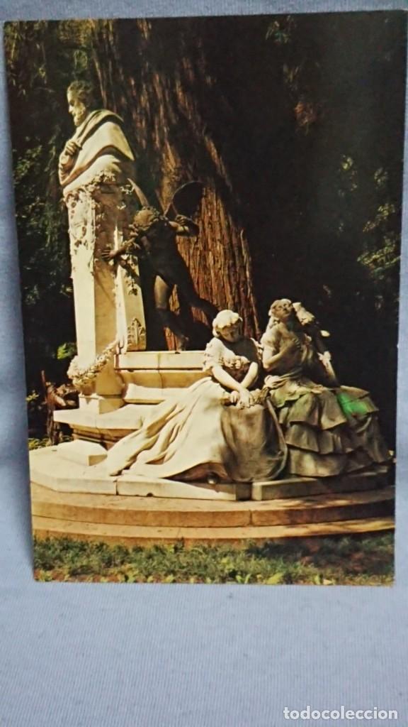 Postales: ANTIGUA POSTAL PARQUE DE MARIA LUISA MONUMENTO A BECQUER DE SEVILLA
